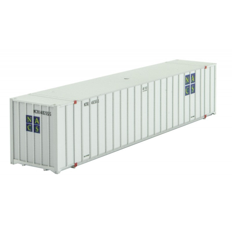 Micro-Trains 48' Rib-Side Container - Assembled -- North American Container System NACS 482655 (white, blue, yellow) - 489-46800120