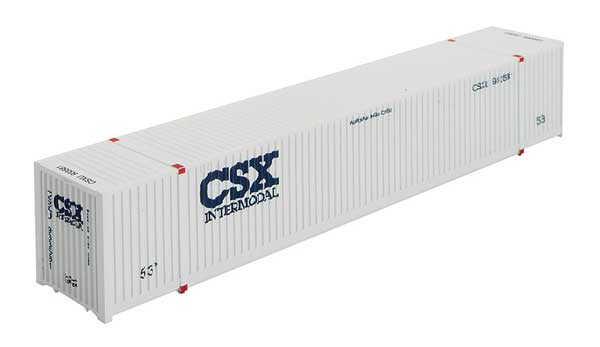 Micro-Trains CIMC 53' Corrugated Container - Assembled -- CSX CSXU 933581 (white, blue) - 489-46900091
