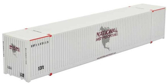 Micro-Trains CIMC 53' Corrugated Container - Assembled -- National Containers NFFU 051105 (white, gray, red) - 489-46900102