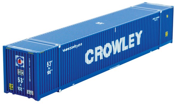 Micro-Trains CIMC 53' Corrugated Container - Assembled -- Crowley Marine CMCU 6030409 (blue, white) - 489-46900172