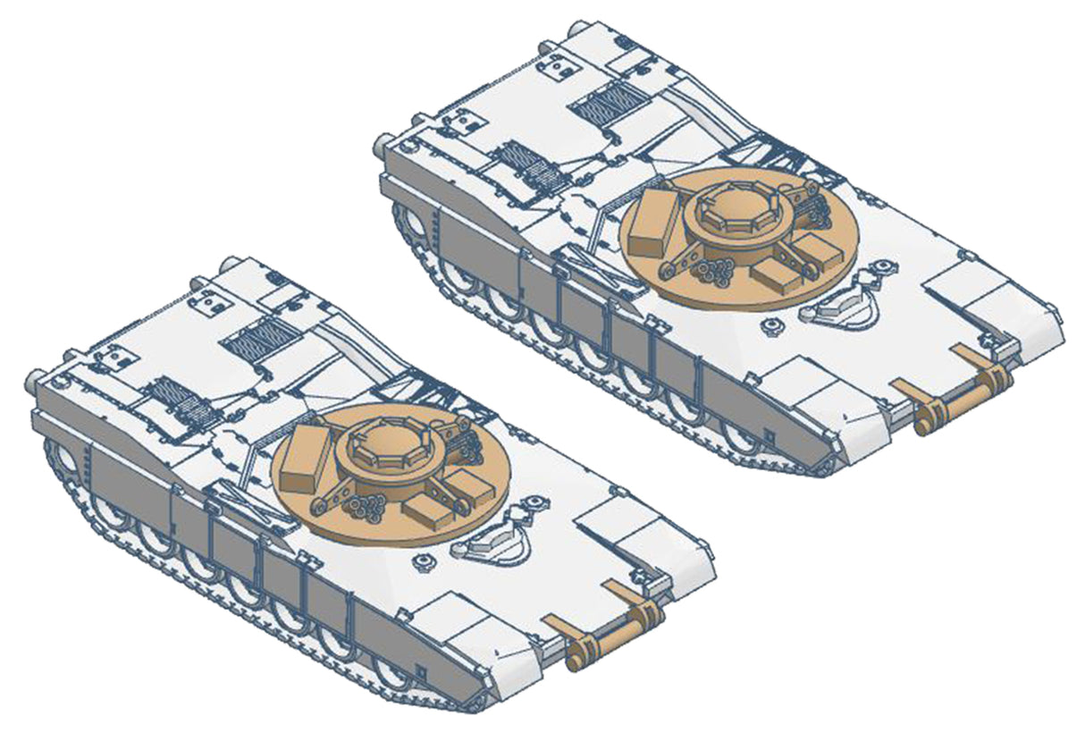 Micro-Trains M1 Abrams Tank Variation 2-Pack - Kit -- M1 Panther Mine Clearing Vehicle - 489-49945914