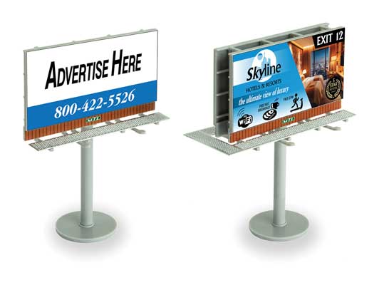 Micro-Trains N Modern Billboard Kit -- Kit #1, Sign Size: Scale 24 x 14, Overall Height Scale 32'
