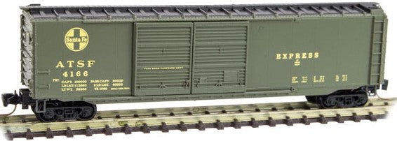 Micro-Trains 489-50600342 50' Double-Door Boxcar - Ready to Run -- Santa Fe #4179 (Express, Pullman Green) - 489-50600342