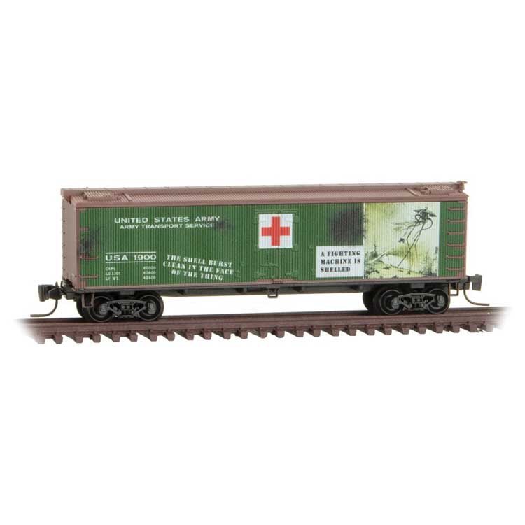 40' Wood-Sheathed Ice Reefer - Ready to Run -- War of the Worlds USA #1899 (green, Boxcar Red, Series #5)