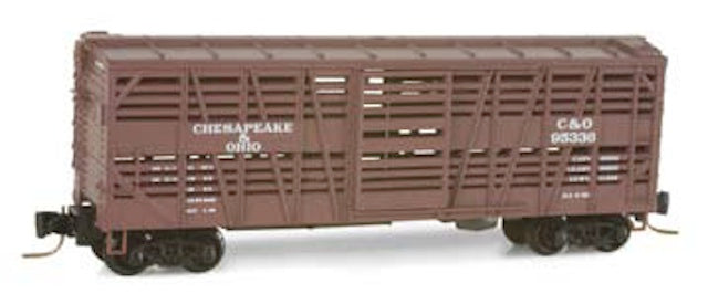 Micro-Trains 40' Single-Door Despatch Stock Car - Ready to Run -- Chesapeake & Ohio #95336 (Boxcar Red) - 489-52000160