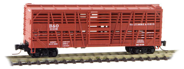 Micro-Trains 489-52000202 40' Despatch Stock Car - Ready to Run -- Baltimore & Ohio #11116 (Boxcar Red) - 489-52000202