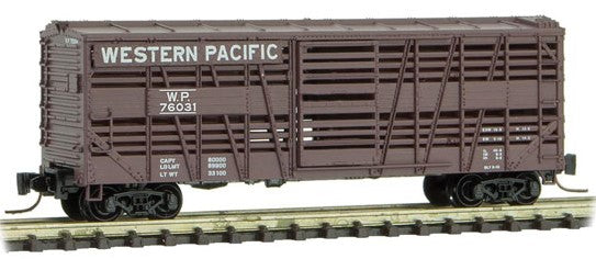 Micro-Trains 40' Despatch Stock Car - Ready to Run -- Western Pacific #76031 (Boxcar Red) - 489-52000222