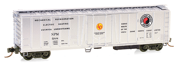 Micro-Trains 51' 3-3/4" Rib Side Mechanical Reefer -- Northern Pacific #588 (aluminum w/black Lettering) - 489-7000050