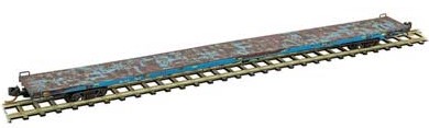 Micro-Trains 89'4" TOFC Intermodal Flatcar - Ready to Run -- NASA NLAX 162 (Weathered, blue, white, NASA Series Car 12) - 489-7100830