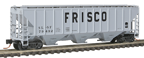 Micro-Trains Pullman-Standard PS-2 CD 4427 3-Bay Covered Hopper - Ready to Run -- St. Louis-San Francisco #72492 (gray, Billboard Frisco Lettering) - 489-9600110