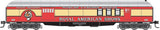 Micro-Trains N Heavyweight 3-Car Runner Pack - Ready to Run -- 2 Baggage-Mail & Coach, Royal American Shows (red, yellow, silver)