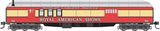 Micro-Trains N Heavyweight 3-Car Runner Pack - Ready to Run -- 2 Baggage-Mail & Coach, Royal American Shows (red, yellow, silver)