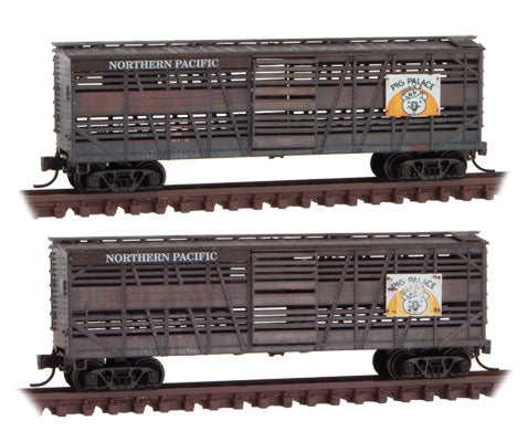 Micro-Trains N NORTHERN PACIFIC 'PIG PALACE' 2PK - 489-99305820