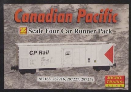 Micro-Trains 51' Riveted-Side Mechanical Reefer 4-Car Runner Pack - Ready to Run -- Canadian Pacific #287188, 287216, 287227, 287238 (silver, Multimark Logo) - 489-99400082