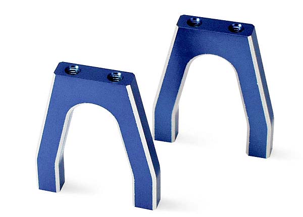 Traxxas 4919X Servo Mounts , throttle / brake (machined aluminum) (blue) (Front & Rear) / machine Screws (8) - TRA4919X