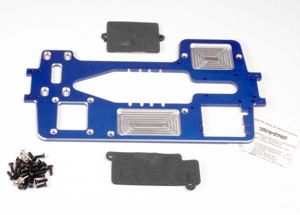 Traxxas 4922X Chassis , 7075-T6 billet machined aluminum (4mm) (blue) / Hardware - TRA4922X