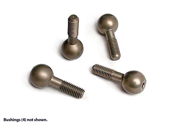 Traxxas 4933X Pivot balls, hard-anodized 7075-T6 aluminum (4)/ pivot ball cap Bushings (4) - TRA4933X