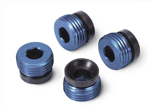 Traxxas 4934X Aluminum caps, pivot ball (blue-anodized) (4) - TRA4934X
