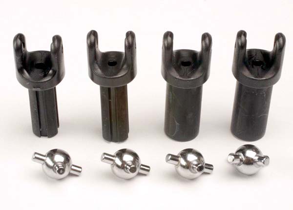Traxxas 4949X Half shafts, short (heavy duty) (external-splined (2) & internal-splined (2))/ metal u-joints (4) - TRA4949X