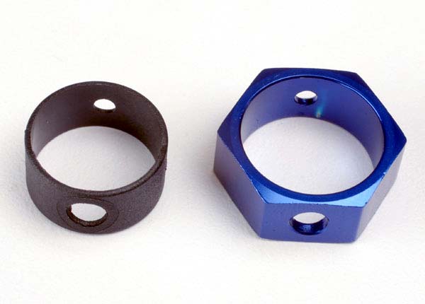 Traxxas 4966 Brake adapter, Hex aluminum (blue) - TRA4966