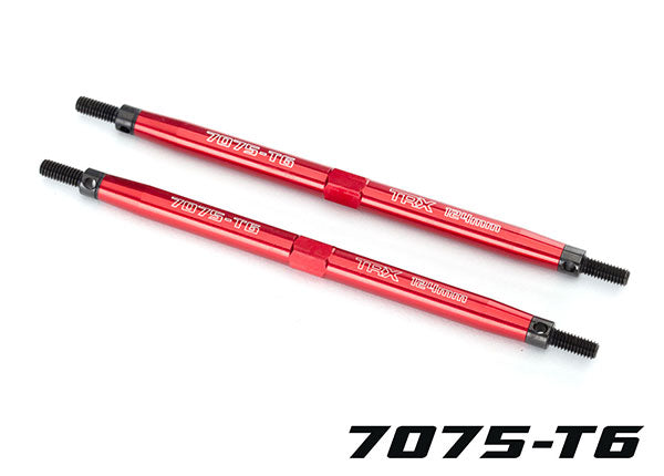 Traxxas 5143R Toe links, T-Maxx/E-Maxx (TUBES - Red-anodized, 7075-T6 aluminum, stronger than titanium) (124mm, Rear) (2)/ rod ends (4)/ aluminum wrench (1) (For T-Maxx/E-Maxx models w/sealed pivot ball suspension & 3.8'' Wheels) - TRA5143R
