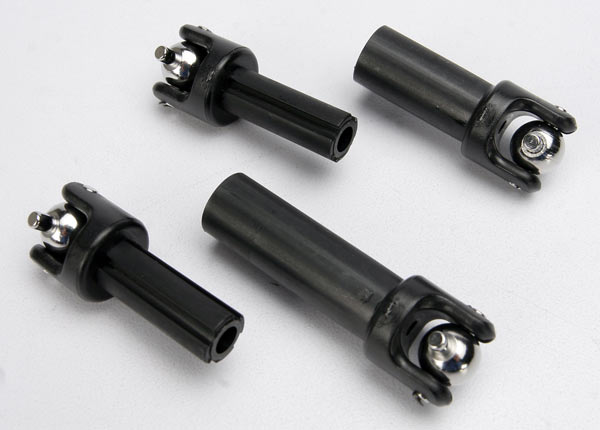 Traxxas 5151 Half shafts, center (Front and Rear) (external-splined (2)/ internal-splined (2))/ metal u-joints (4) - TRA5151