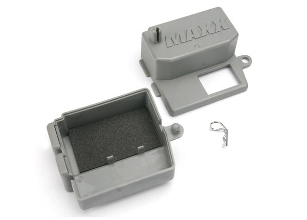 Traxxas 5159 Box, receiver (upper and Lower halves)/ clip (1)/ foam pad - TRA5159