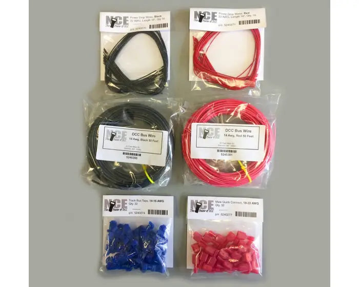 NCE DCC Layout Wiring Kit -- DCC Main Bus 25' 7.6m, Feeders, Connectors & Wire Taps - NCE 5240267