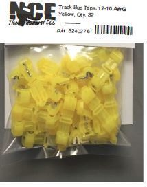 NCE Track Bus Taps -- Yellow pkg(32) - NCE 5240276