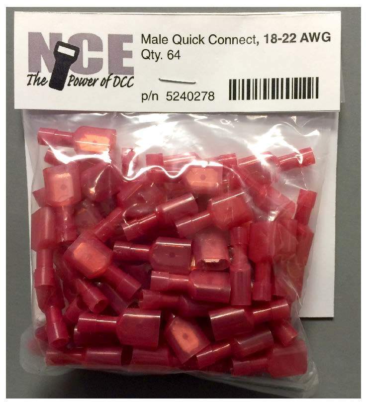 NCE Male Quick Connect -- Red pkg(64) - NCE 5240278