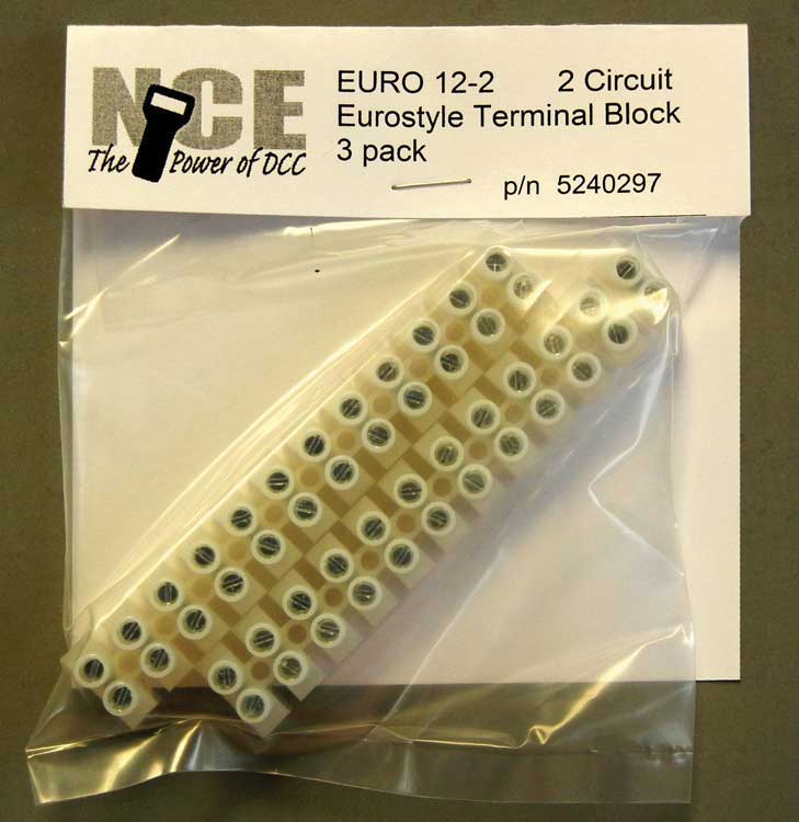 NCE 5240297 12-Circuit Eurostyle Terminal Strips -- For 14-24 AWG Wire pkg(2)