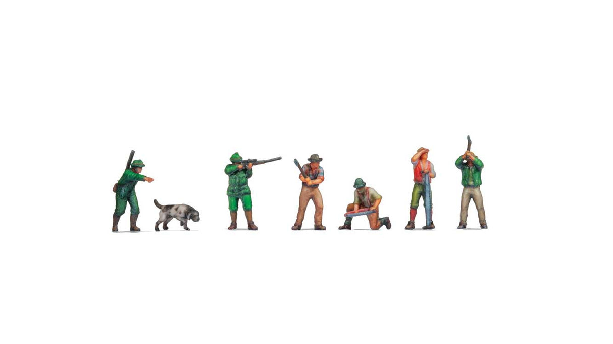 Noch Z Hunters and Lumberjacks - Color 3D Print -- pkg(6)
