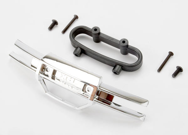 Traxxas 5335A Bumper, Front (chrome)/ Bumper Mount, Front/ 4x10mm BCS (2)/ 3x25mm BCS (2) - TRA5335A