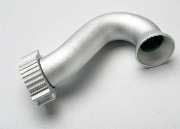 Traxxas 5340 Header , exhaust (tubular aluminum , silver-anodized) (TRX 2.5 , 2.5R , 3.3) - TRA5340