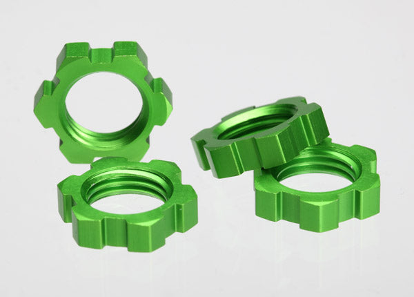 Traxxas 5353A Wheel nuts, splined, 17mm (green-anodized) (4) - TRA5353A