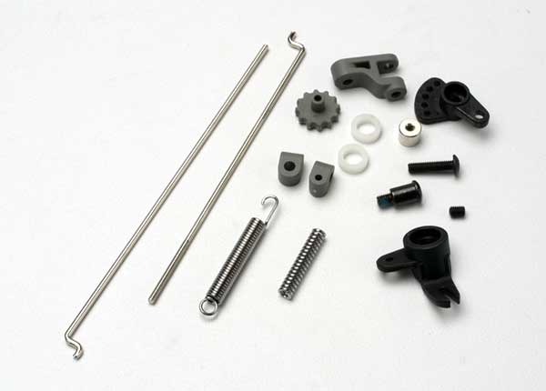 Traxxas 5368 Linkage set , throttle & brake , Revo / Slayer (includes Servo Horns , rod guides , brake spring , brake adjustment dial , brake lever , rods (wires) , bellcrank , throttle return spring , Hardware) - TRA5368