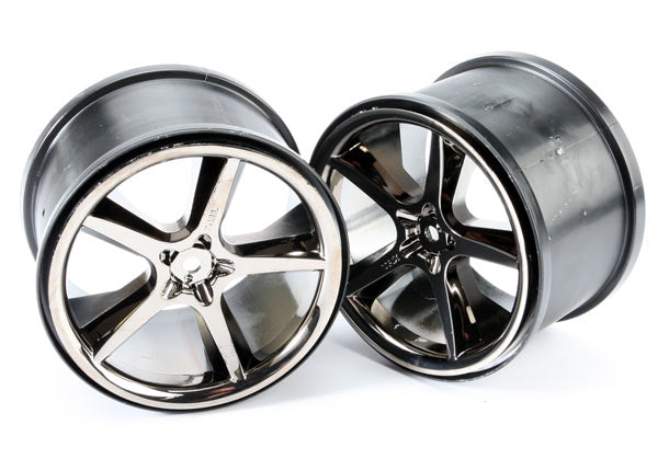 Traxxas 5372A Wheels , Gemini 3.8' (black chrome) (2) - TRA5372A