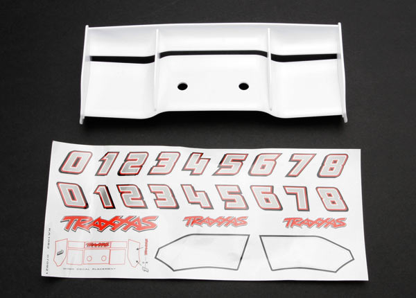 Traxxas 5412 Wing, Revo (white)/ Decal Sheet - TRA5412