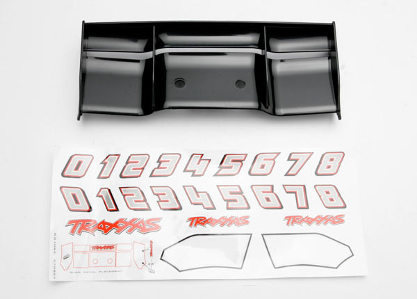 Traxxas 5446 Wing, Revo (black)/ Decal Sheet - TRA5446