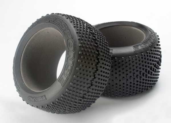 Traxxas 5471 Tires , Response racing 3.8' (soft-compound , narrow profile , short knobby design) / foam Inserts (2) - TRA5471
