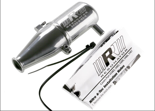 Traxxas 5490 Tuned pipe , Resonator , R.O.A.R. legal (single-chamber , enhances low to mid-rpm power) (for Revo & Slayer with TRX Racing Engines) - TRA5490