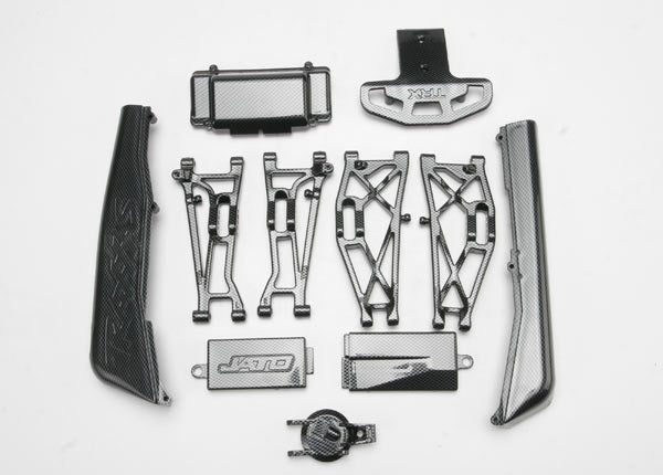 Traxxas 5522G Complete Exo-Carbon Kit , Jato (includes Rear & mid-Chassis battery covers , receiver cover , dirt guards , Suspension Arms , Front bumper , & fuel tank cap) - TRA5522G