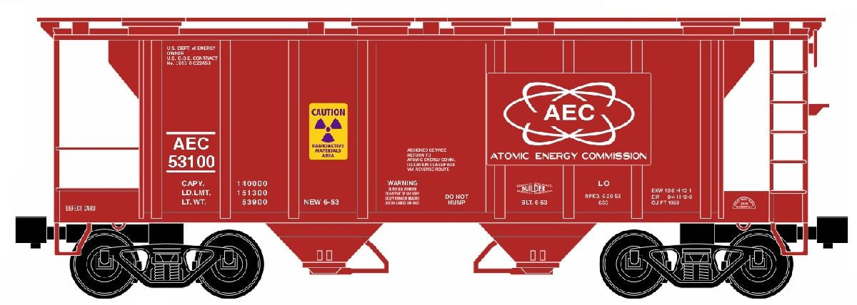 Ready Made Trains O 2 Bay Covered Hopper Atomic Energy