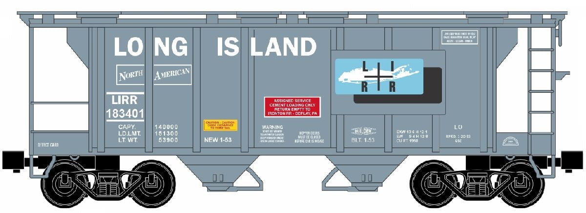 Ready Made Trains O 2 Bay Covered Hopper LIRR