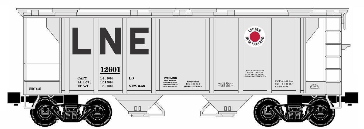 Ready Made Trains O 2 Bay Covered Hopper LNE