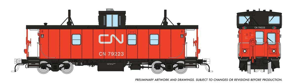 Rapido Trains HO Hawker-Siddeley Caboose - Canadian National #79201 (Late, red, black, black steps)