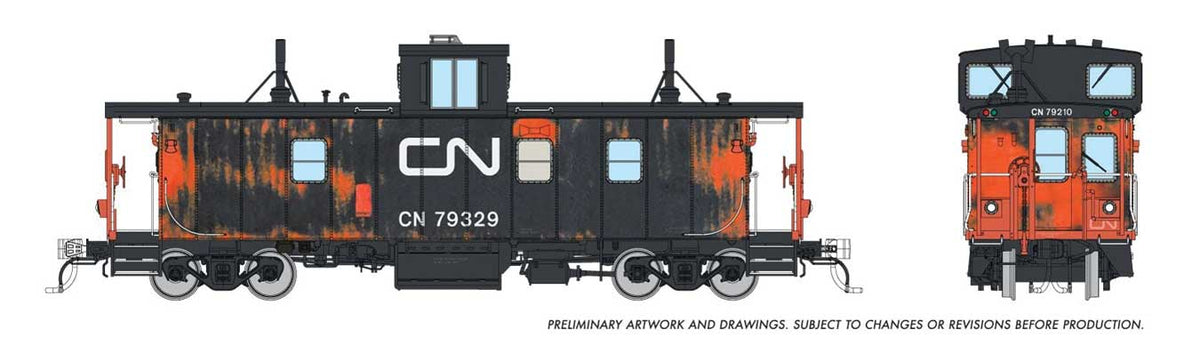 Rapido Trains HO Hawker-Siddeley Caboose - Canadian National #79329 (Faded, red, black)