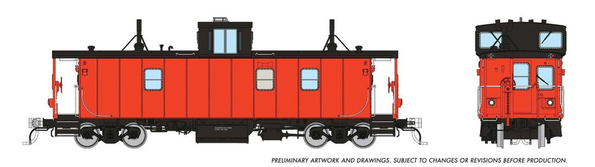 Rapido Trains HO Hawker-Siddeley Caboose - Painted, Unlettered (red)