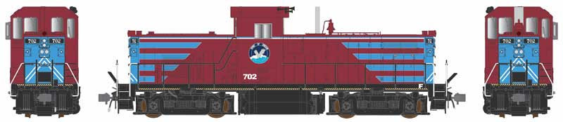 Bowser English HO Alco C415 - Standard DC -- Port of Tillamook Bay #702 (maroon, blue, Frame Stripe)