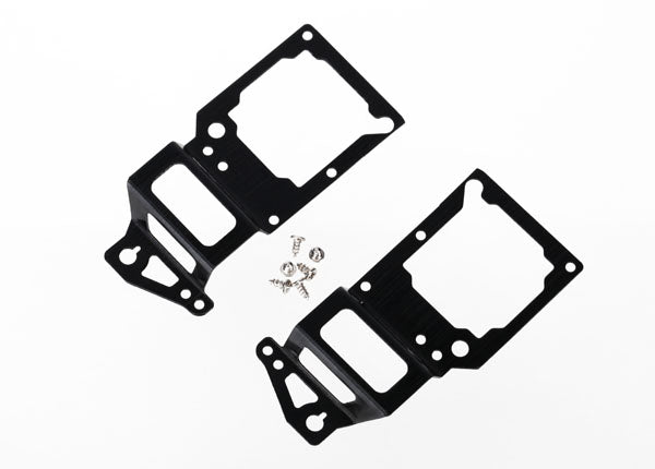 Traxxas 6333 Main frame, side Plate, inner (2) (black-anodized) (aluminum)/ Screws (6) - TRA6333